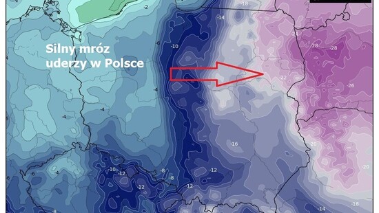 Silny mróz uderzy w połowie stycznia 2021. Temperatura w Polsce spadnie poniżej -20 st. C.
