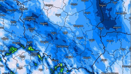 Pogoda na środę 13 stycznia 2021. Śnieg, możliwe lokalne burze śnieżne, miejscami zawieje i zamiecie śnieżne