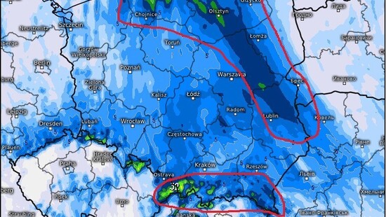 Przed silnym mrozem przejdą śnieżyce i burze śnieżne z efektem morza. Nurkujący niż w Polsce 16 stycznia 2021
