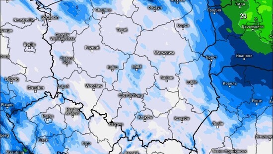 Pogoda na 26 stycznia 2021. Miejscami opady śniegu, najwięcej na Podlasiu, silny wiatr na wschodzie