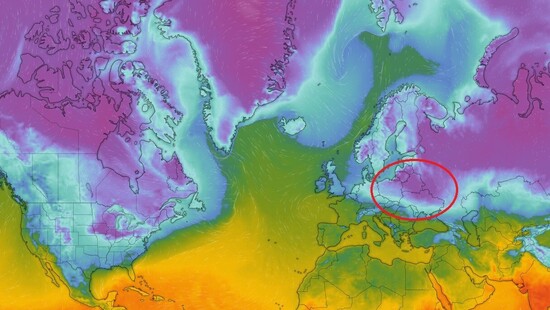 Siarczysty mróz w lutym 2021 uderzy jednocześnie we wschodniej i środkowej Europie oraz w Ameryce Północnej. Duża ujemna anomalia temperatury
