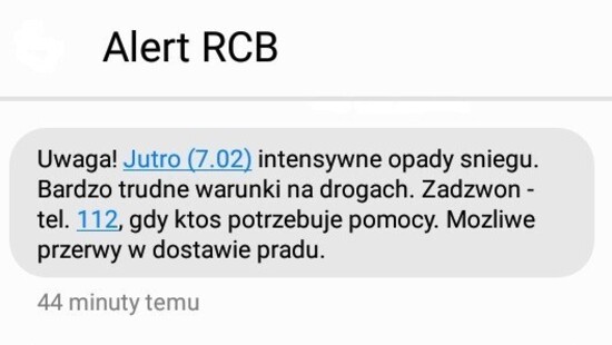 System ostrzeżeń Rządowego Centrum Bezpieczeństwa nie działa prawidłowo. Wysłano 8-11 wiadomości SMS o śnieżycy. Polacy oburzeni, chcą zablokować przychodzące smsy