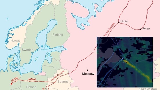 Satelita wykrył ubytki gazu z gazociągu Jamał. Rosjanie tracą ponad 160 ton gazu na godzinę