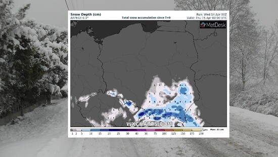 Kwietniowy atak zimy na południu i południowym wschodzie Polski. Trudne warunki na drogach. Sprawdź, gdzie pada śnieg