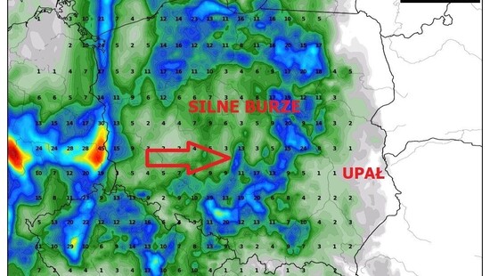 Pogoda na 9 lipca 2021. Groźne burze z gradem, ulewnym deszczem i silnym wiatrem. Ustępujący upał na wschodzie Polski