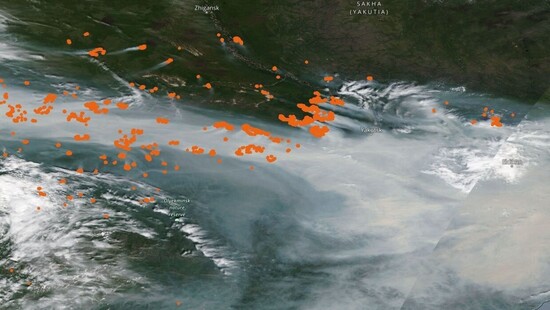 Gigantyczny pożar i zanieczyszczenie powietrza na Syberii. Chmura dymu rozciąga się na tysiące kilometrów