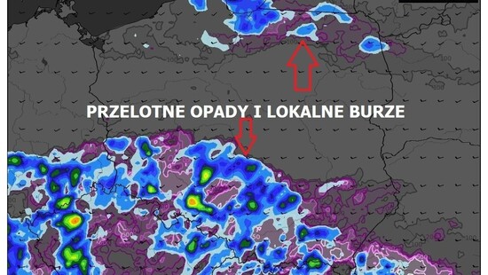 Pogoda na 3 sierpnia 2021. Miejscami przelotne opady deszczu i burze. Temperatura poniżej normy