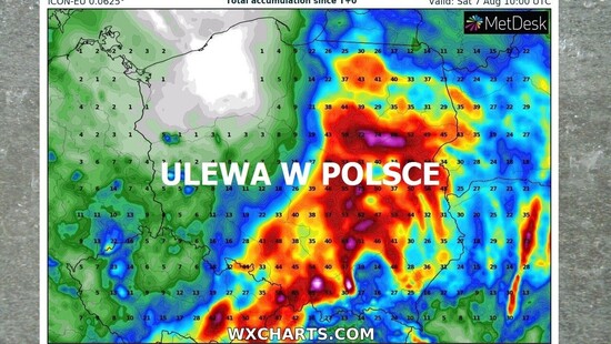 Ulewa zbliża się do Polski. Miejscami spadnie miesięczna suma opadów. Będą zalania i podtopienia