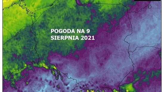 Pogoda na 9 sierpnia 2021. Przeważnie pogodnie i ciepło. Lokalnie zanikające opady deszczu i burze