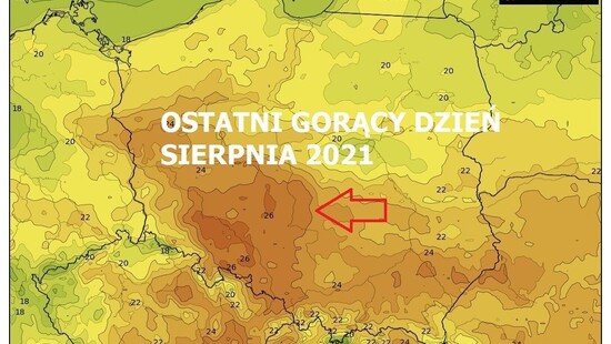 To będzie ostatni gorący dzień sierpnia w Polsce. Temperatura zbliży się do upału i pojawią się burze
