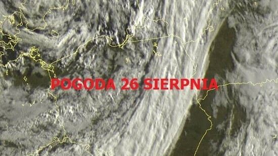 Pogoda na 26 sierpnia 2021. Niż z frontem okluzji nad Polską. Liczny przelotny deszcz i lokalne burze