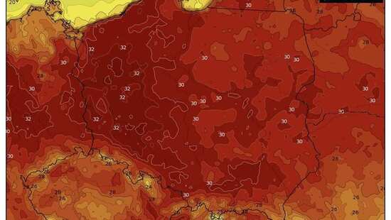 Pogoda na 26 czerwca 2022. Upał niemal w całej Polsce. Punktowo na krańcach zachodnich i południowych możliwa burza z gradem