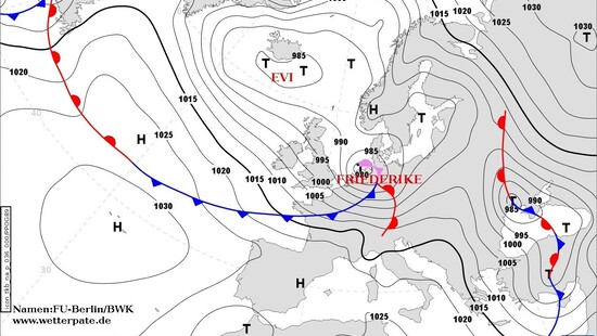 Niż FRYDERYKA 18/19.01: godzinowa prognoza porywów wiatru