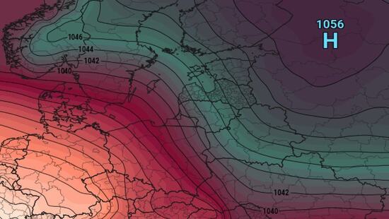 Będzie potężny mróz. Temperatura spadnie poniżej -20 stopni. Powstanie ogromny wyż z ciśnieniem ponad 1050 hPa