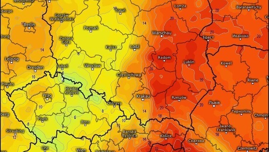 W niedzielę 12.05 spory kontrast temperatury oraz intensywne opady w kilku regionach kraju